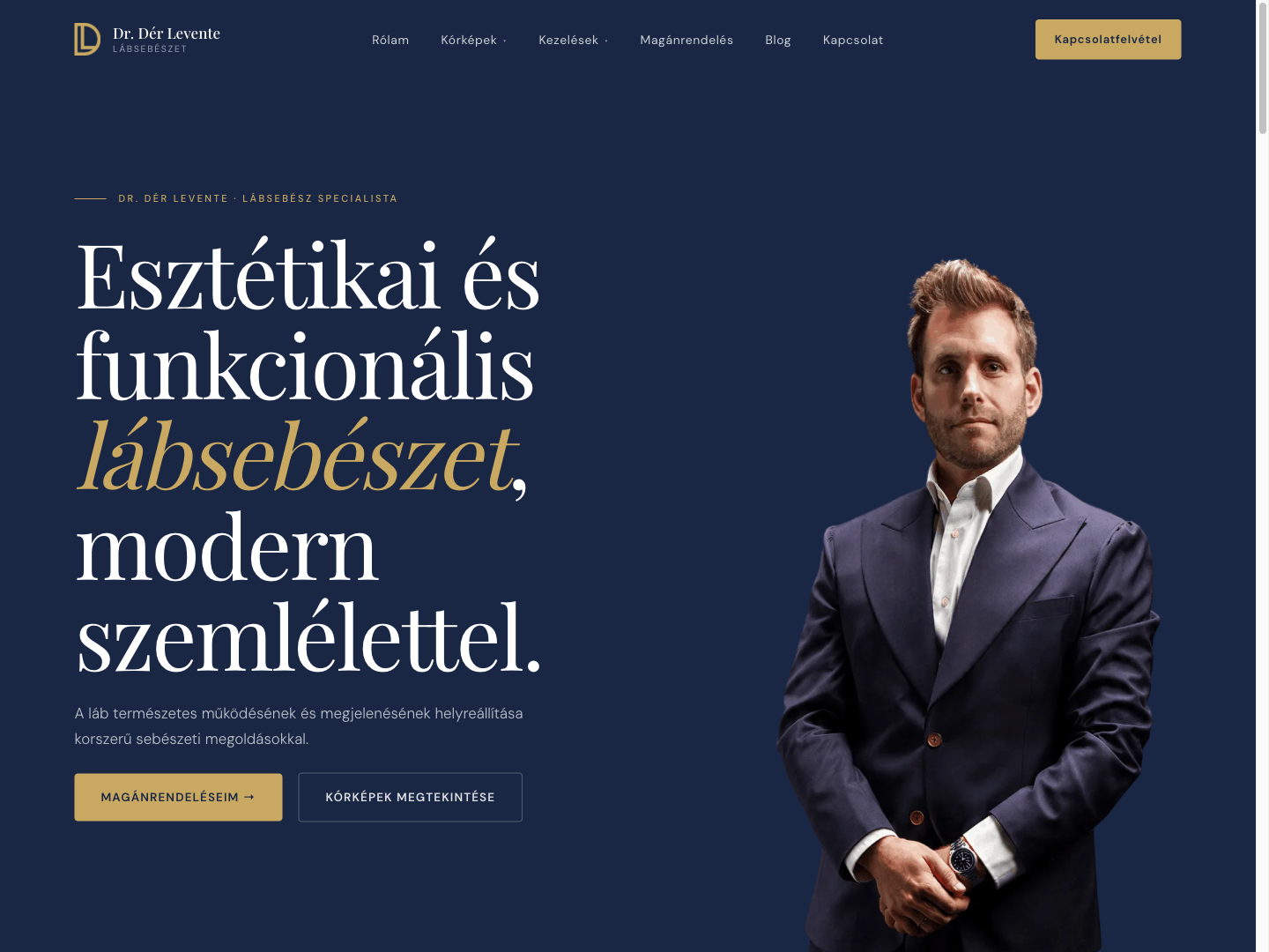 Kórképek és beavatkozások a Dr. Dér Levente weboldalon